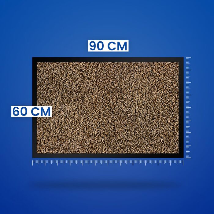 Якісний килимок для входу 90x150 см, універсальний (внутрішній/зовнішній), антиковзкий, миючийся, стійкий до погодних умов, бежевий