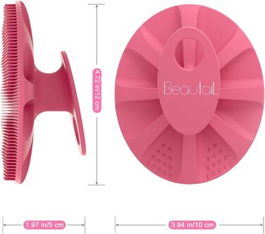 Силіконова щітка для тіла, скрабер для душу, щітка для тіла, скрабер для пелінгу, м'які щетинки, для жінок, чоловіків, дітей, чутливої шкіри, 1 шт. (рожевий+блакитний)