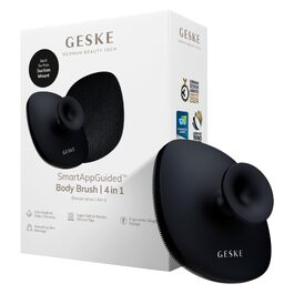 Електрична щітка для тіла GESKE Body Brush 4 в 1, силіконова щітка для глибокого очищення та масажу тіла, ергономічний дизайн, чорна
