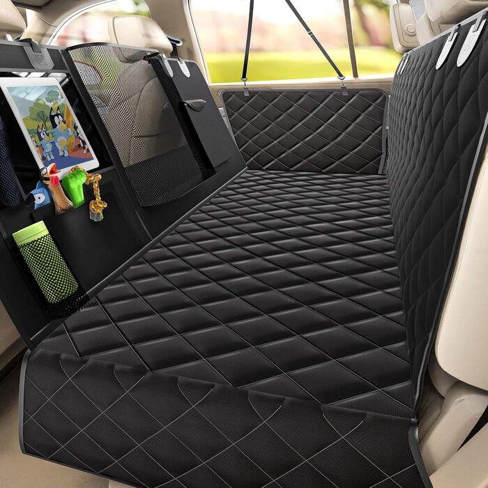 Захист для автосидіння для собак Gimars 6-в-1 з боковими панелями та віконцем, 100% водонепроникний, з килимком, підходить для всіх типів авто