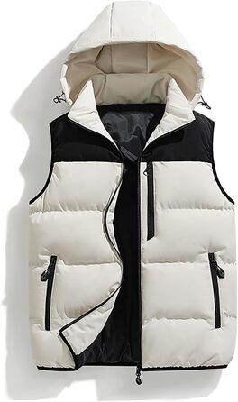 Чоловіча пухова жилетка з капюшоном, тепла безрукавна куртка для зими та активного відпочинку (4XL, хакі)