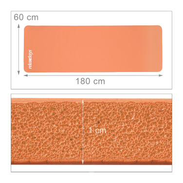 Relaxdays Yoga Mat, 1 cm thick, solid color