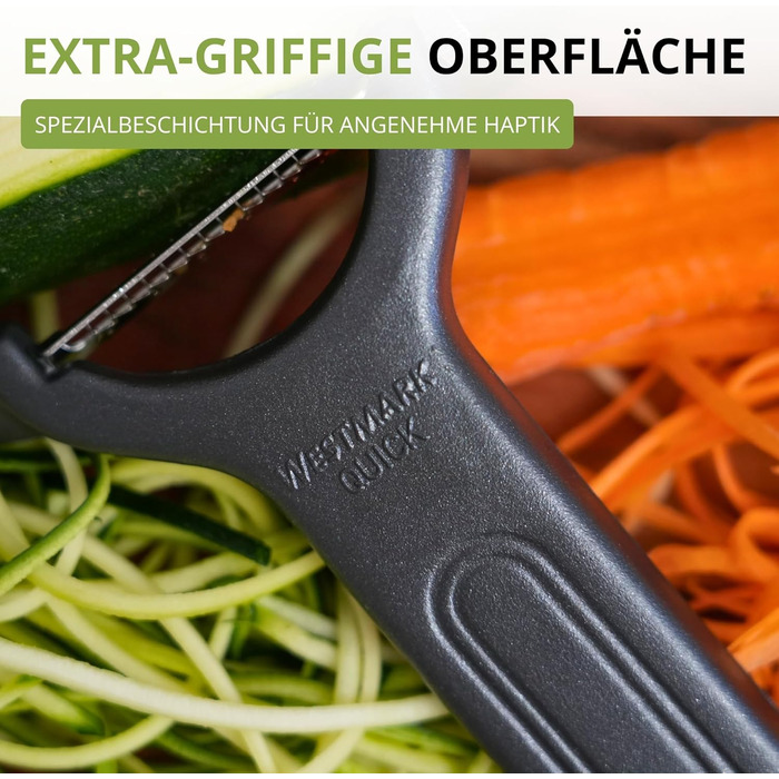 Westmark Sparschäler Julienne Black Edition: Овочечистка для тонкої соломки, нержавіюча сталь, для правшів та лівшів, антрацит