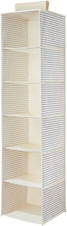 Тканинний підвісний шафа mDesign – 6 полиць – сірий та чорний колір, ідеально для одягу, ременів, клатчів