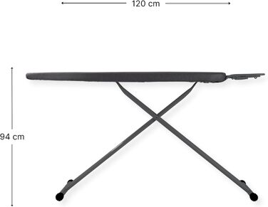 Прасувальна дошка SensaHome – складана, 120x38 см, з підставкою для праски, квітковий принт (темно-сірий)