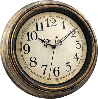 Plumeet Extra Large Wall Clock Classic 40.6cm, Quiet Retro Wall Clock without Ticking Sounds for Living Room - Bedroom - Battery Powered (Arabic Numerals)