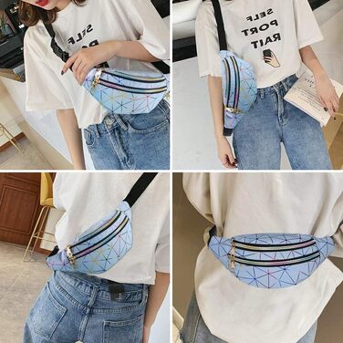 Спортивна поясна сумка Flintronic з підсвічуванням, водонепроникна, металева, з відділенням для карток, для подорожей, походів, велоспорту (блакитна)