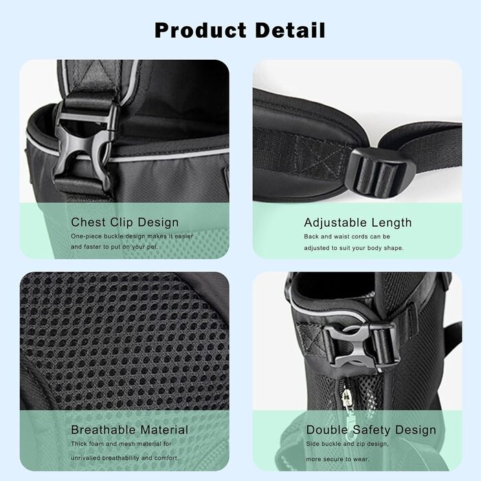 Рюкзак-переноска для домашніх тварин, водонепроникний, регульований, для собак середніх та маленьких порід (DG-M)