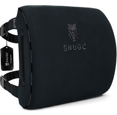 Подушка для попереку SNUGL | Підтримка спини для офісного крісла, коректор постави для жінок та чоловіків, автомобільна подушка з піни Memory Foam, ортопедична подушка для офісу, темно-сіра
