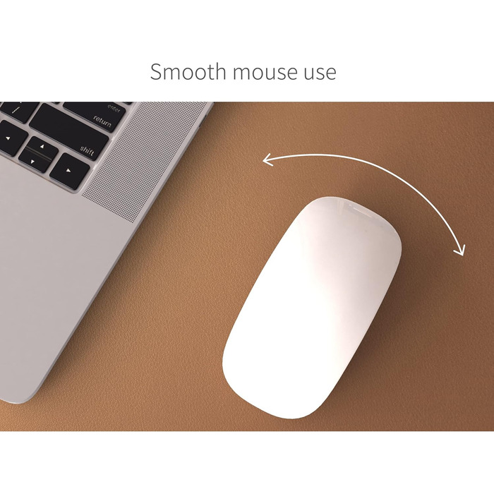 RENMTURE Килимок для миші з натурального корку та PU-шкіри, 80 x 40 см, захист столу, антиковзаюча поверхня, водонепроникний, для офісу та дому (Коричневий)