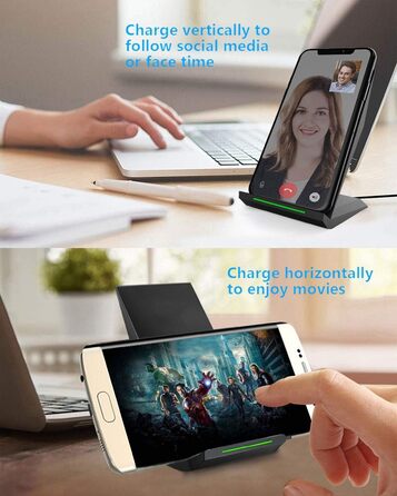 Бездротовий зарядний пристрій NANAMI 15W для iPhone 17/16/15/14/13/12/11 Pro Max/XS/XR/X/8 Plus та Samsung Galaxy S26/S25/S24/S23 – Швидка індуктивна зарядка, чорний