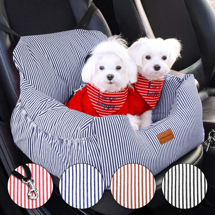 Автокрісло для собак Wahrer Tierliebe® з ременем безпеки, блакитне, для малих, середніх та великих собак (M)