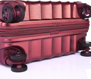 ABISTAB VERAGE Kinetic 4-Double-Wheel Trolley Large, Weighs -76cm, 106-127 Expandable, TSA Lock, ABS/PC Hard Shell Suitcase, Travel Suitcase, Burgundy (Metallic Burgundy, SM)