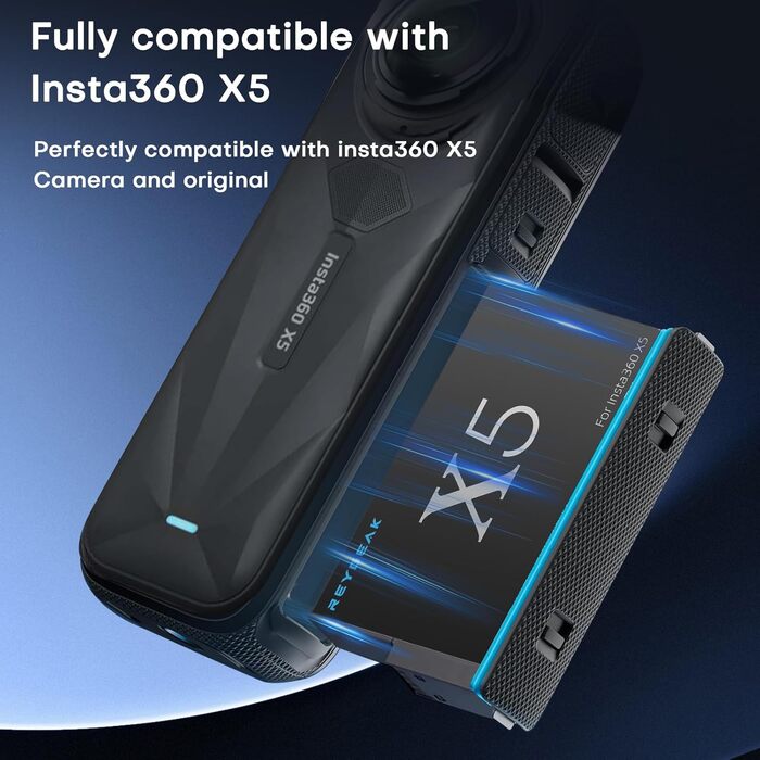 REYGEAK акумулятори для Insta360 X5, 2 x 2800 mAh, комплект з зарядним пристроєм