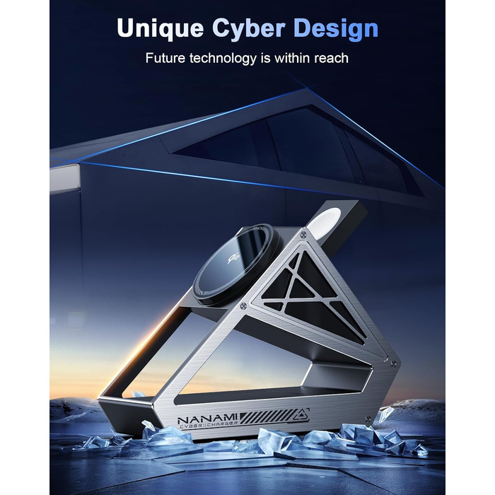 Зарядний пристрій NANAMI 3-в-1 MagSafe: для iPhone 17, 15, 14, 13, 12, Apple Watch, AirPods. Чорний, 15W, Qi2, MagSafe