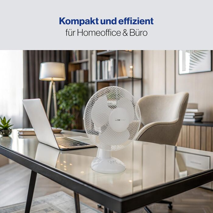 Вентилятор Clatronic VL 3601: тихий настільний вентилятор з регулюванням, діаметр 23 см, 30W