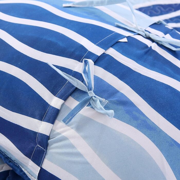 Комплект постільної білизни SLPR 2-частинний – двоспальне ліжко з 1 наволочкою, осінній дизайн пэтчворк, легка стьобана ковдра, осінній стиль кантрі (Blue Wave, Twin)