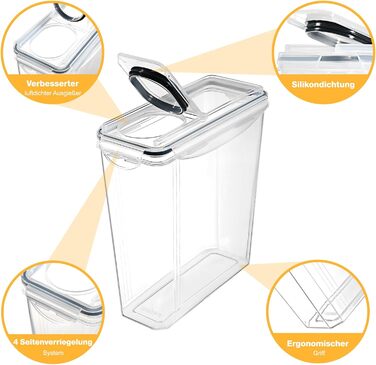 Набір контейнерів для зберігання YASHE 6 шт., 3.7L, герметичні, BPA-free, для кухні