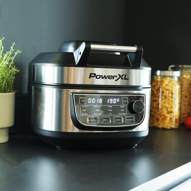 PowerXL MultiCooker Frying Basket Set - 12-in-1 Multi-Cooker with Keep Warm Function - Hot Air Fryer, Oven, Skillet, and More - 5.7 Liters - 12 Cooking Programs - Air Fryer - 80% Less Fat