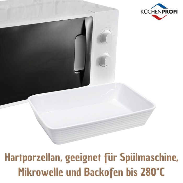 Форма для запікання Küchenprofi, прямокутна, 20 см, з твердого фарфору, біла