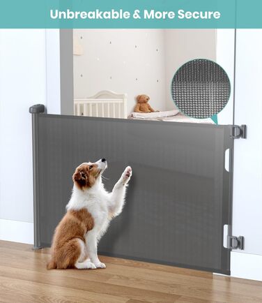 Захист для дитячих воріт Nalezuns, висувний, 0-180 см, сірий, для дітей