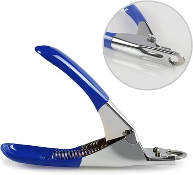 Професійні ножиці для стрижки кігтів собак та котів з пилочкою, нержавіюча сталь, блакитні