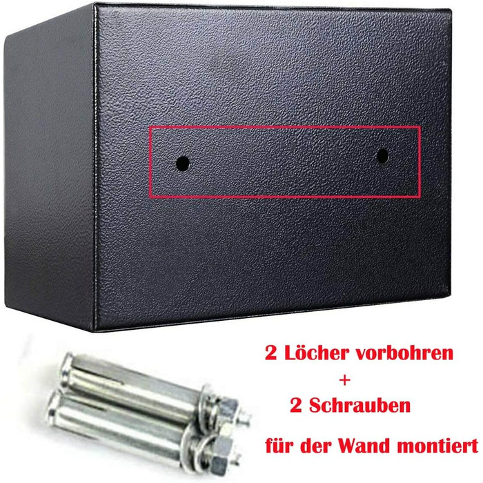 Сейф для ключів Tresor з ключовим та кодовим замком - 31 x 20 x 20 см, вологостійкий меблевий сейф для дому, офісу, готелю - чорний