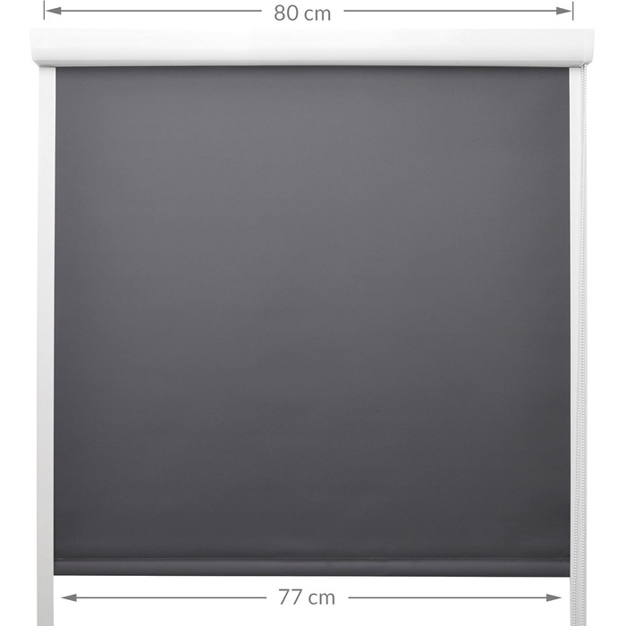 Рулонна штора з напрямними SolReflect K24 60x175 см – термозатемнювальна, без свердління, антрацитова, повне затемнення