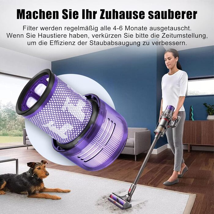 Фільтр HEPA для пилососа Dyson V12 Detect Slim (971517-01) - Комплект 3 фільтри + щітка