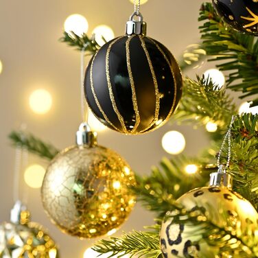 Набір новорічних кулічок Valery Madelyn (16 шт, 6 см) - червоно-зелено-золотий декор, з подарунковою упаковкою