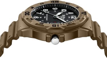 HANPOSH чоловічий годинник: аналоговий кварцовий годинник для чоловіків з датою, водонепроникний 50M, стильний дизайн, силіконовий ремінець (06- Khaki Schwarz)