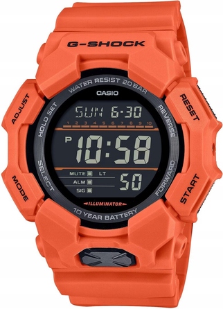 Чоловічий спортивний годинник CASIO G-SHOCK GD-010-4ER помаранчевий, водонепроникність 200м