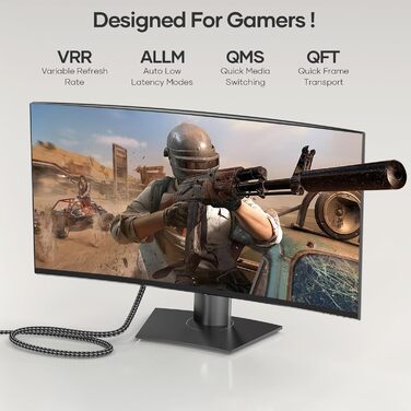 HDMI 2.1 кабель Ultra 48Gbps HighSpeed 8K@60Hz 4K@120Hz 5 метрів - підтримка eARC, HDCP 2.2/2.3, DTS:X, Atmos, PS5/4/3, HDTV, Xbox Series X/S, PC, Mac