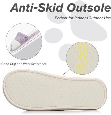 Теплі плюшеві тапочки для дому з принтом лапок собак - жіночі та чоловічі, неслизькі, кольору лавандовий, розмір 36/37 EU