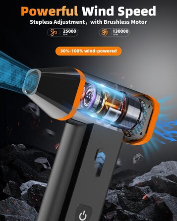 Електричний пилосос для чищення ПК, ноутбука та офісних пристроїв, 130000 об/хв, акумулятор 5000 mAh, портативний, з сумкою