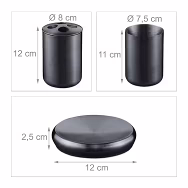 Relaxdays 5-piece Bathroom Set Stainless Steel