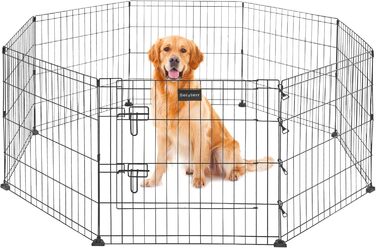 Клітка для собак та котів, переносний вольєр, складаний, розмір M (24W x 24H), з сіткою від сонця