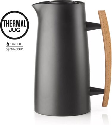 Термокарафа Guzzini RIVIERA '63, 1 л, білий, 18,3 x 13 x 25 см, 12560011, Молочний білий (Чорний)