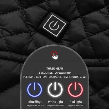 Електрична гріюча жилетка для жінок, USB, регульована температура, для полювання та активного відпочинку, чорний