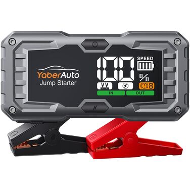 YaberAuto 6000A Powerbank для запуску двигуна авто, 12V, 10.0L бензин/9.0 Diesel, LCD, 450 Lumen, YA100