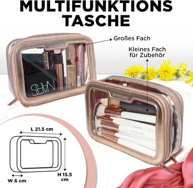 Lily England Косметичка Прозора Водонепроникна - Косметичний мішечок для подорожей та повсякденного використання (Рожеве золото)