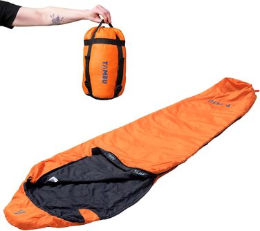 Спальний мішок Tambu Mumienschlafsack 80x210см - компактний, для літа, осені та зими. Підходить для кемпінгу, подорожей, фестивалів. PFC-free (помаранчевий)