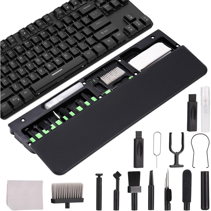 Набір для чищення техніки 22 в 1 з підставкою для зап'ястя, для AirPods, планшетів, телефонів (чорний)