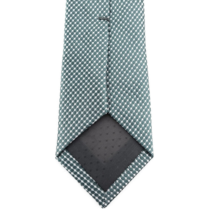 Краватка TigerTie шовкова вузька з крапками (Зелений Петроль, Срібло) - дизайнерська краватка