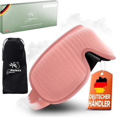 Сонна маска для жінок – дихаюча маска для сну – зручна та м'яка – блокує світло – для подорожей – 3D-поглиблення для очей – з memory foam (рожева)