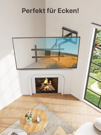 Настінна кріплення для телевізора monTEK 1080mm - для плоских та вигнутих моніторів до 60 кг, поворотна та нахилена, висувна, VESA 800x400 мм (43-80 дюймів)