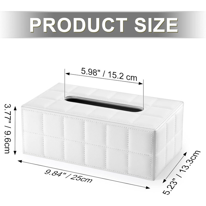 Скринниця для серветок GORESE з натуральної шкіри (біла)