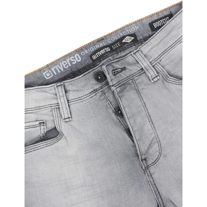 Чоловічі джинси Riverso Falko Bootcut Stretch Denim (Сірий, 40W/34L)