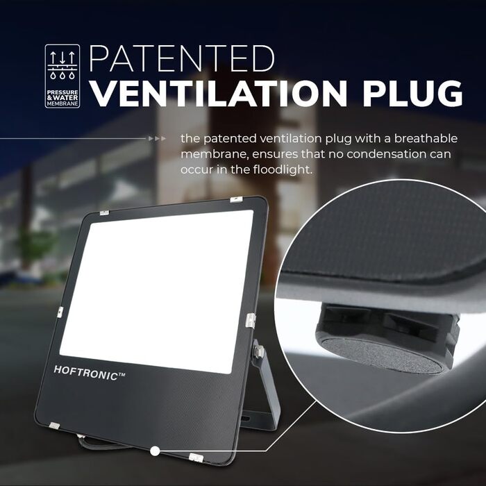 HOFTRONIC - LED Floodlight Outdoor 200W 32000 Lumens 160lm/W 4000K Neutral White Outdoor Floodlight Super Bright Floodlight Outdoor Spotlight 5 Year Warranty