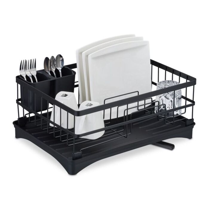 Relaxdays Dish Drainer with Automatic Drainage